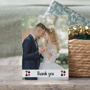 Las Vegas Card Suits Photo Wedding Thank You
