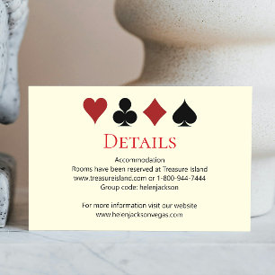 Las Vegas Casino Black Cream Wedding Details Enclosure Card