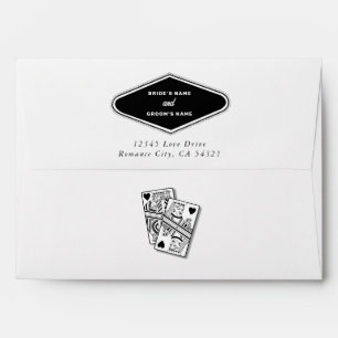 Las Vegas Casino Destination Wedding Black White Envelope