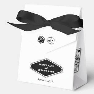 Las Vegas Casino Destination Wedding Black White Favour Box