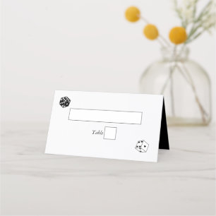 Las Vegas Casino Destination Wedding Black White Place Card