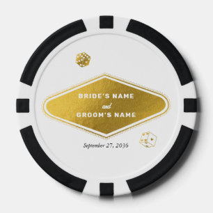 Las Vegas Casino Destination Wedding Gold Poker Chips