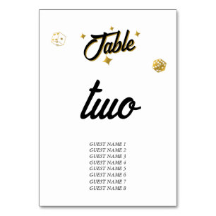 Las Vegas Casino Destination Wedding Gold  Table Number