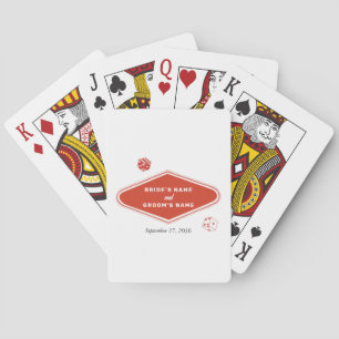 Las Vegas Casino Destination Wedding Red White Playing Cards