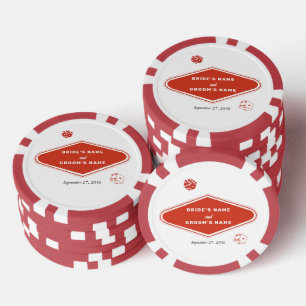 Las Vegas Casino Destination Wedding Red White Poker Chips