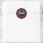 Las Vegas casino gambling game poker chip custom Classic Round Sticker<br><div class="desc">Las Vegas casino gambling game poker chip custom Classic Round Sticker. Elegant casino marker coin design with spade icon. Customisable colours. Red example. Personalise with name,  monogram,  initials,  dollar amount or lucky number. Classy typography. Luxury stickers and envelope seals. Great for wedding party favours,  themed Birthday,  destination event etc.</div>