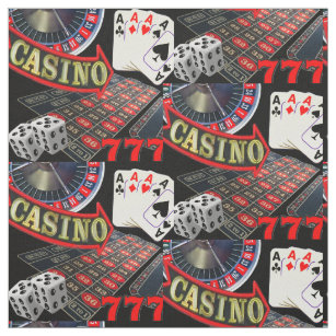 Las Vegas Casino Gambling Poker Dice Roulette Fabric
