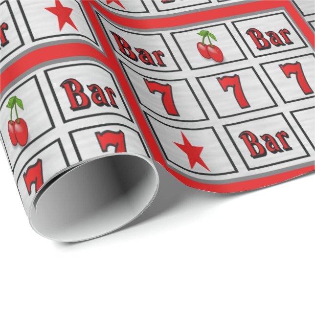 Las Vegas Casino Gambling Slot Machine Bars 7's Wrapping Paper (Roll Corner)