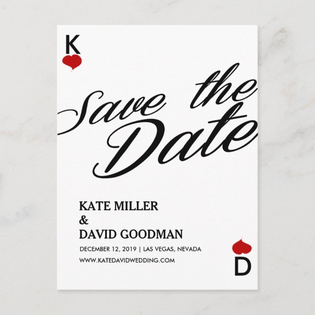 Las Vegas Casino Modern Chic Save The Date Announcement Postcard (Front)