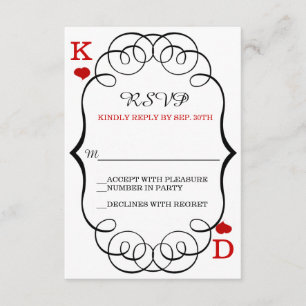 Las Vegas Casino Modern Chic Wedding RSVP Card