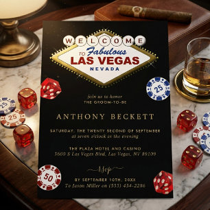 Las Vegas Casino Night Bachelor Party Invitation