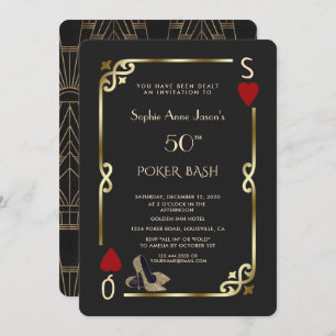 Las Vegas Casino Night Great Gatsby Birthday Invitation