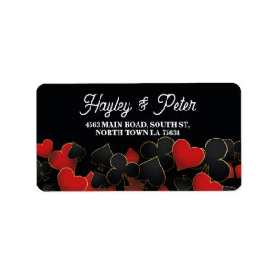 Las Vegas Casino Night Party Address Label Sticker