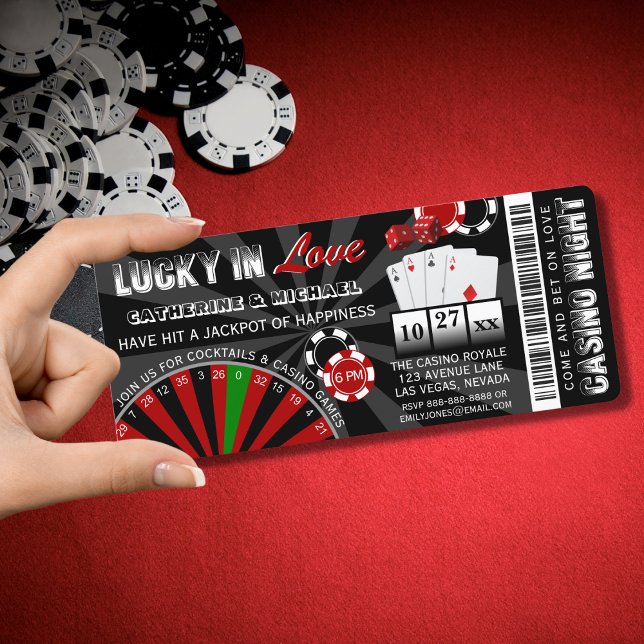 Las Vegas Casino Night Poker After Party Wedding  Invitation (Creator Uploaded)