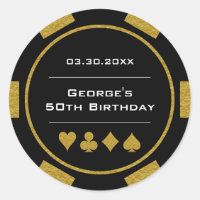 Las Vegas Casino Poker Chip Gold Black Birthday