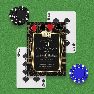 Las Vegas Casino Royale Art Deco 51st Birthday Invitation