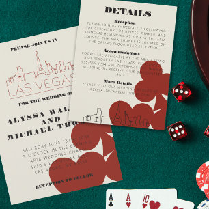 Las Vegas Casino Skyline Wedding Details Card