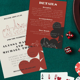 Las Vegas Casino Skyline Wedding Details Card