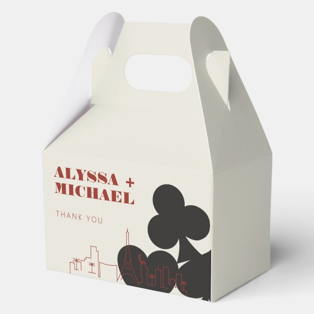 Las Vegas Casino Skyline Wedding Favour Box (Back)