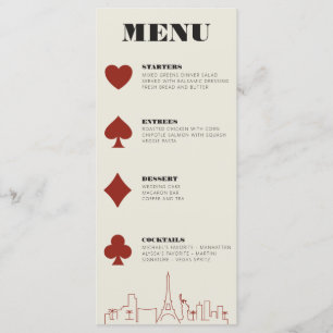 Las Vegas Casino Skyline Wedding Reception Menu