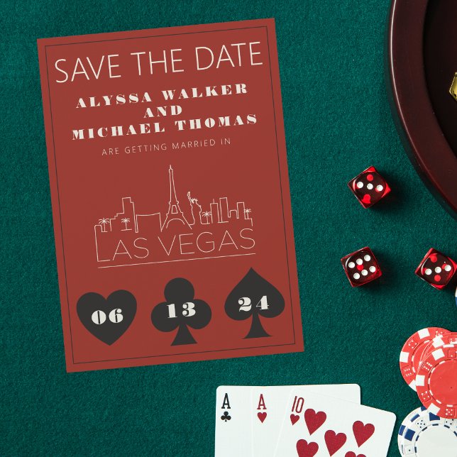 Las Vegas Casino Skyline Wedding Save The Date Invitation (Creator Uploaded)