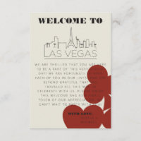 Las Vegas Casino Skyline Wedding Welcome Bag Card