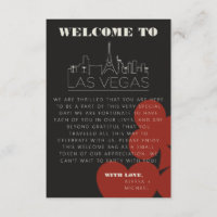 Las Vegas Casino Skyline Wedding Welcome Bag Card