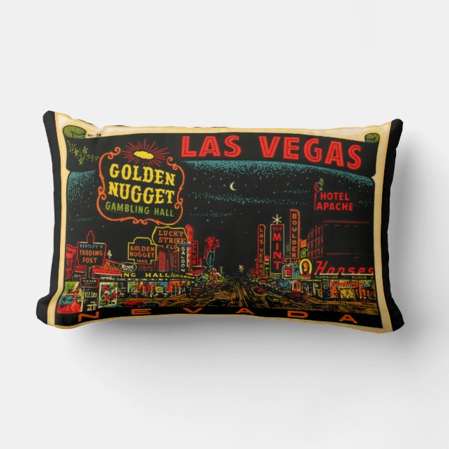 Las Vegas Casino Strip Lumbar Pillow (Front)