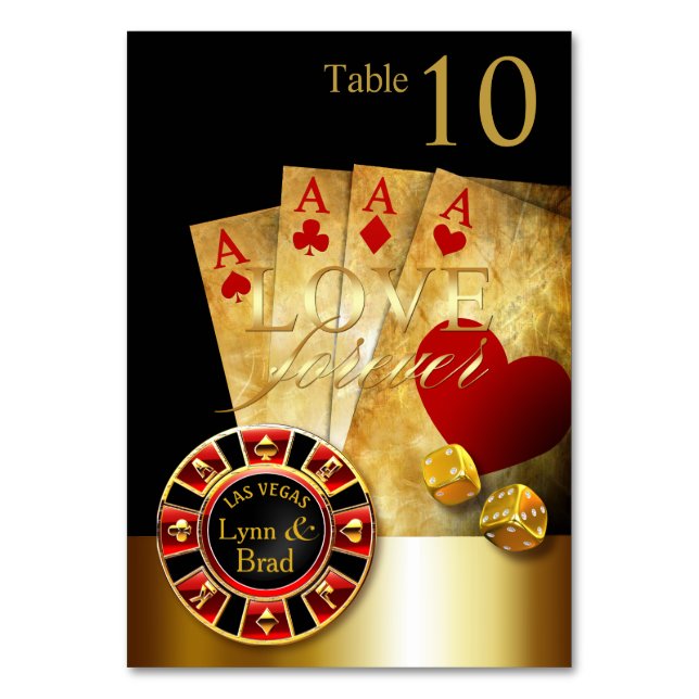 Las Vegas Casino Table Card ASK FOR NAMES IN CHIPS (Front)