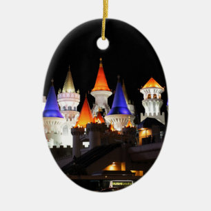 Las Vegas Castle Hotel Gaming Vegas City Colourful Ceramic Ornament
