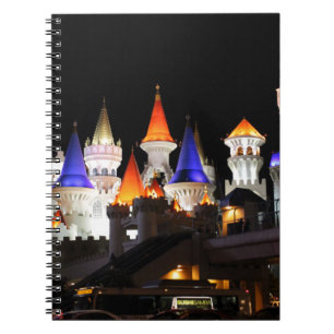 Las Vegas Castle Hotel Gaming Vegas City Colourful Notebook