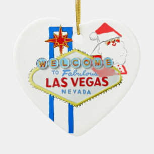 Las Vegas Christmas Ceramic Ornament