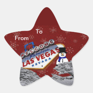 Las Vegas Christmas Gift Sticker