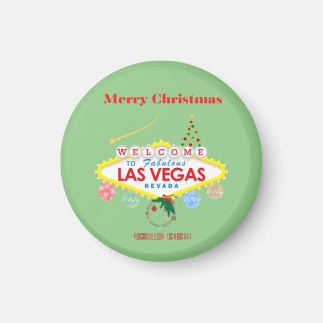 Las Vegas Christmas Mini Magnet  (Front)