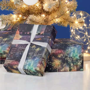 Las Vegas Christmas & New Year's in Watercolors Wrapping Paper