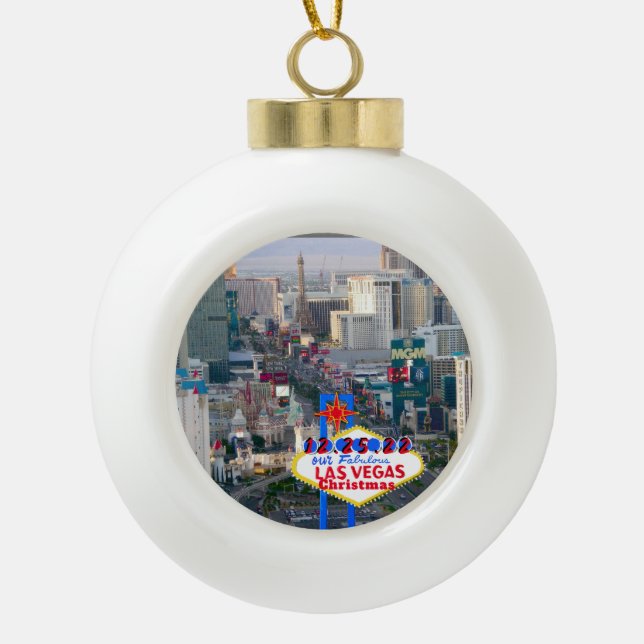 Las Vegas Christmas personalised sign Ornament (Front)