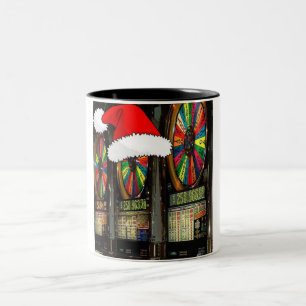 Las Vegas Christmas Slots Two-Tone Coffee Mug