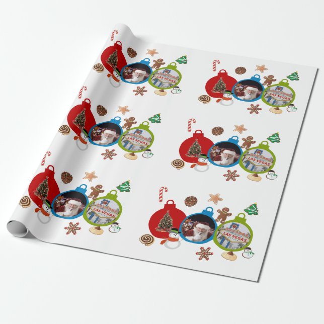 Las Vegas Christmas Wrapping Paper  (Unrolled)