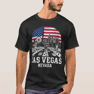 Las Vegas City Nevada American Flag T-Shirt