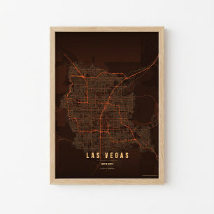 Las Vegas City Poster Print Nevada Map Wallart