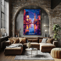 Las Vegas City Skyline Poster – Iconic Neon Art
