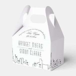Las Vegas   City Skyline Wedding  Favour Box