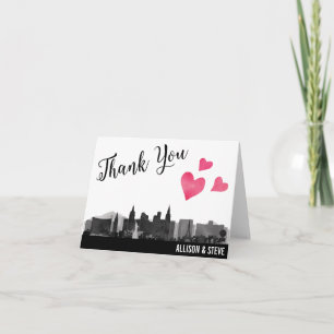 Las Vegas City Skyline Wedding Thank You Card