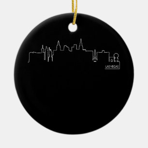 Las Vegas cityscape Ceramic Tree Decoration