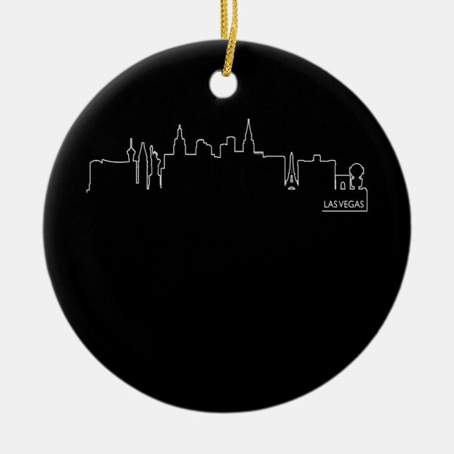 Las Vegas cityscape Ceramic Tree Decoration (Front)