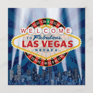 Las Vegas Cityscape Modern Unique Wedding Invites
