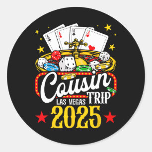 Las Vegas Cousin Trip 2025 Summer Vacation Family Classic Round Sticker