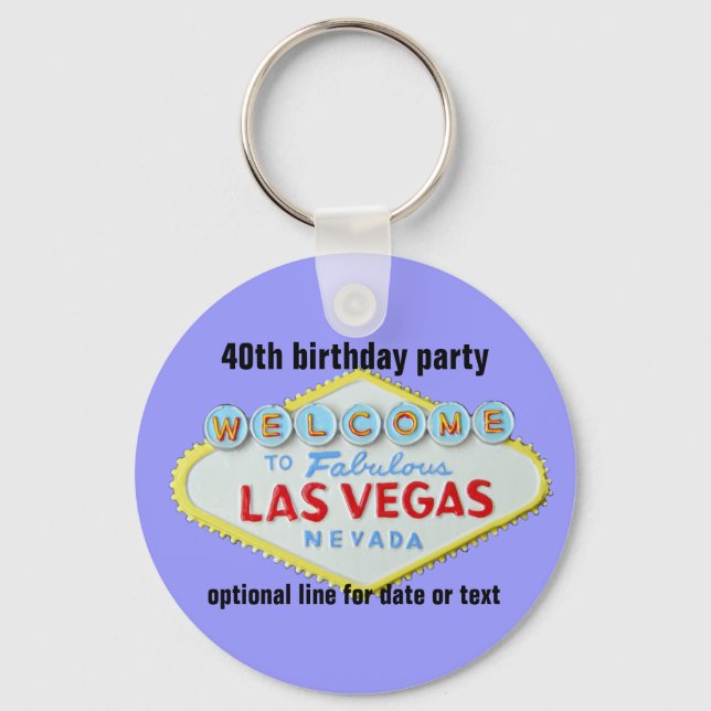 Las Vegas Custom Birthday Party 40th Key Ring (Front)
