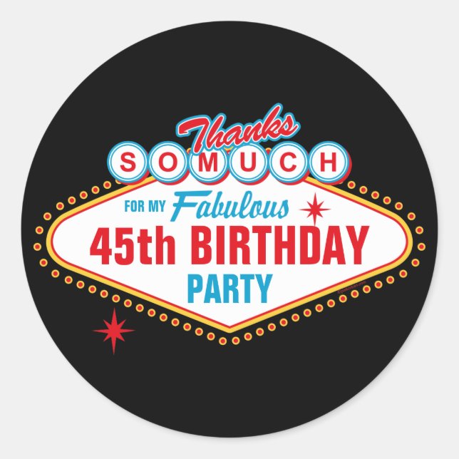 Las Vegas Custom Thank You Classic Round Sticker (Front)