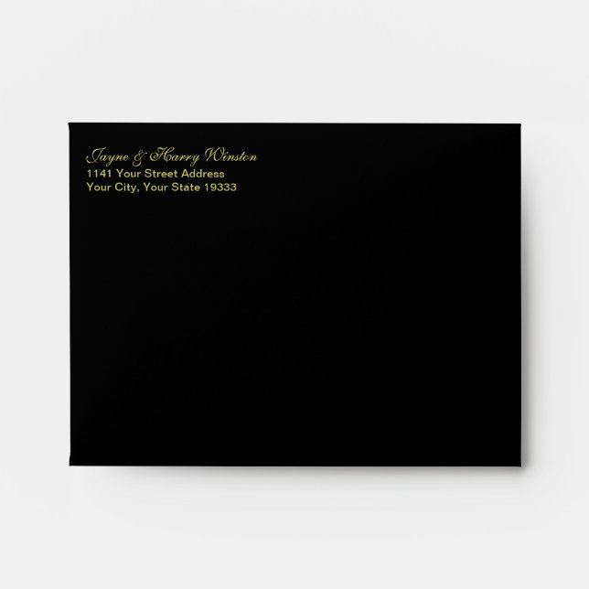 Las Vegas Deluxe Black A2 envelope w/Gold interior (Front)